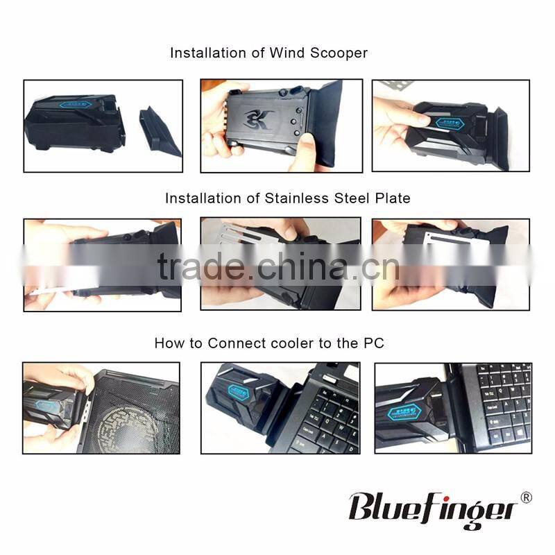 Shenzhen Factory LED laptop cooler with cooling pad