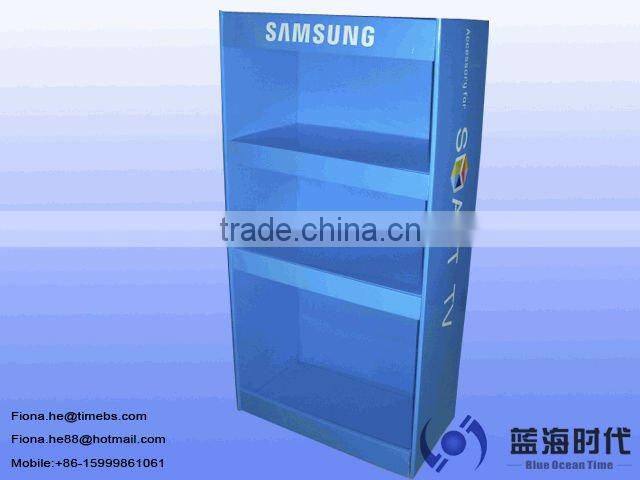 Folding corrugated plastic display