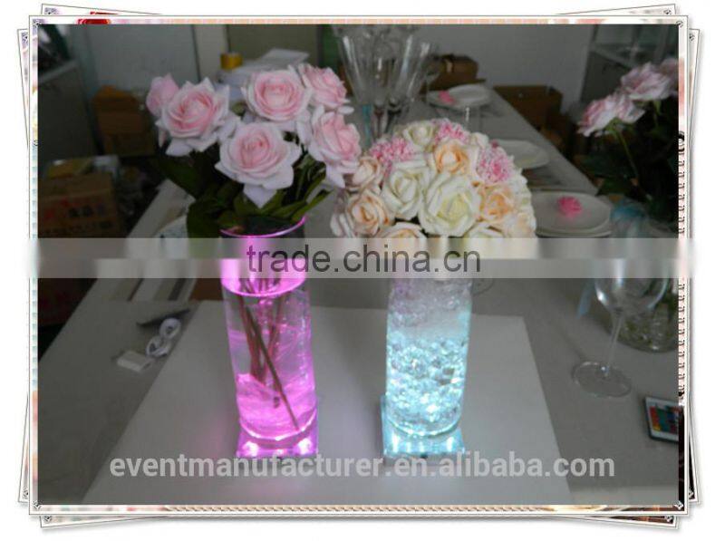 New square color changing led centerpiece light office table decoration