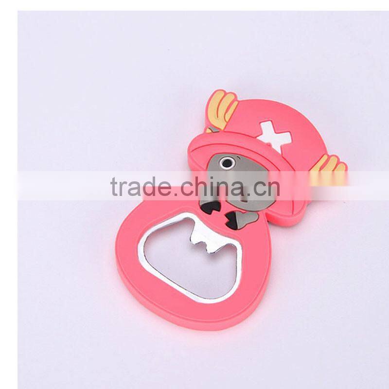 Cute cartoon charaters logo printed soft PVC custom pvc bottle opener