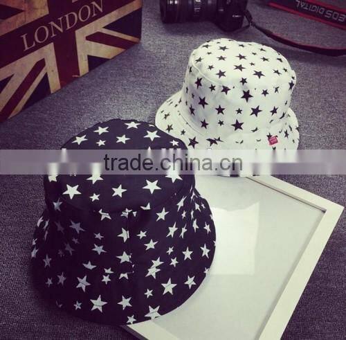 2016 summer alibaba new arrived custom bucket hat star printed special design bucket hat cheap hats