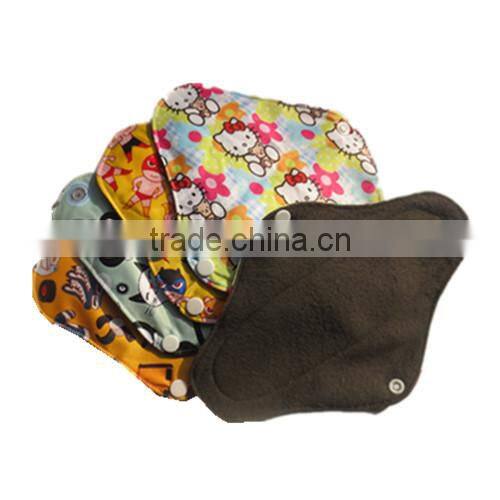 Wholesale!!! 2016 Popular Bamboo Mama's Cloth Printed Menstrual Pads Liners Washable