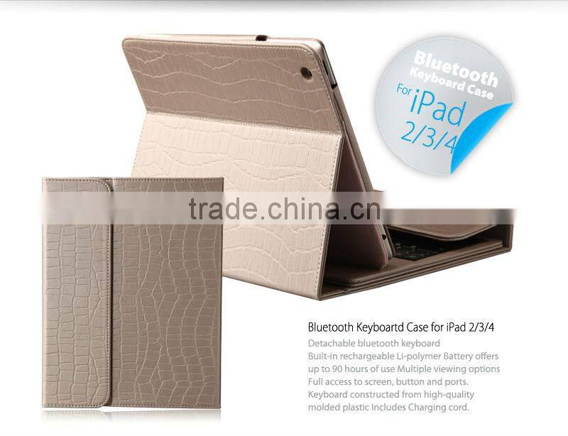 2013 New Tablet Bluetooth Keyboard with Stand Leather Cover for new iPad