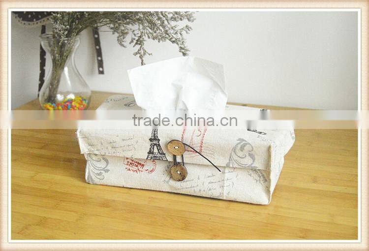 ZAKKA jute linen napkin tissue foldable box