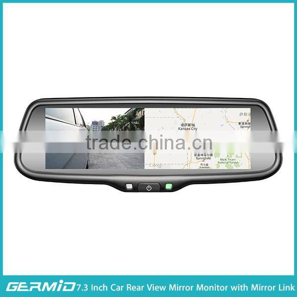 7.3 inch mirror-link rearview mirror with back-up camera display