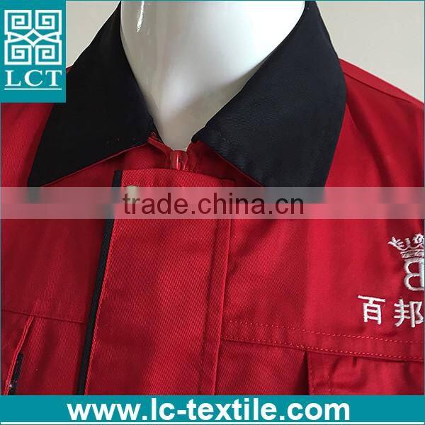 2016 oem high quality cotton construction red color engineering uniform workwear