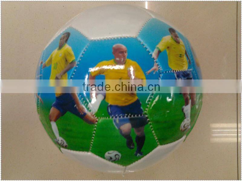 machine stitch star face photo soccer ball/football for promotion