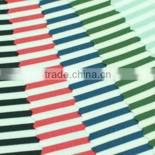 stripe jersey fabric made of 98% poly and 8% lycra