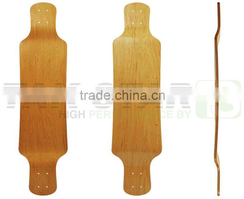 wholesale blank drop down maple longboard decks twin tip with kicktail longboard decks