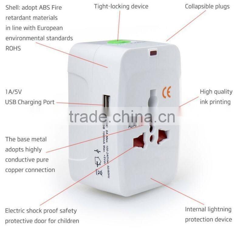 2 USB Port All in One Universal Travel AU UK US EU Plug Adaptor
