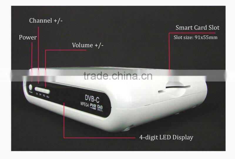 Mini Design Charming White Color MPEG4 DVB-C Digital Cable TV Set Top Box