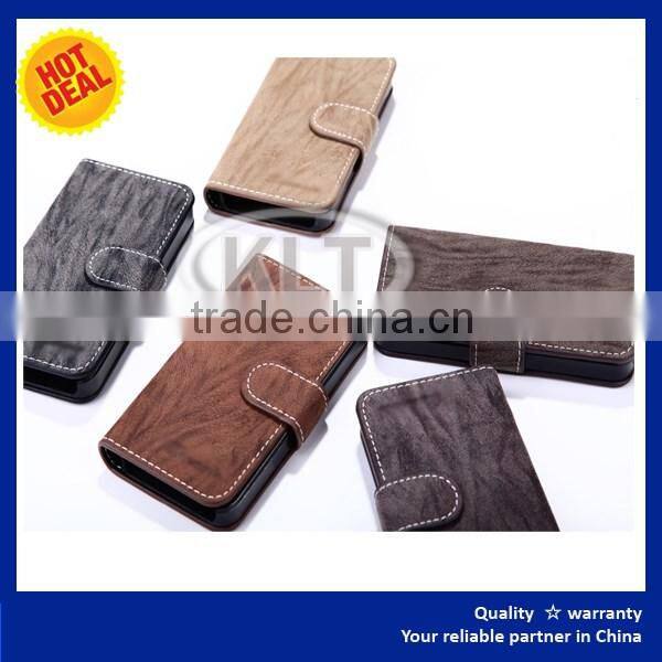 Full grain leather mobile case for Samsung S7,Custom grain with wallet stand flip PU leather phone Case Cover