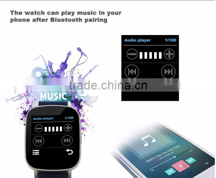 1.54'' arcuate radians digital compass GSM smart watch with heart rate test