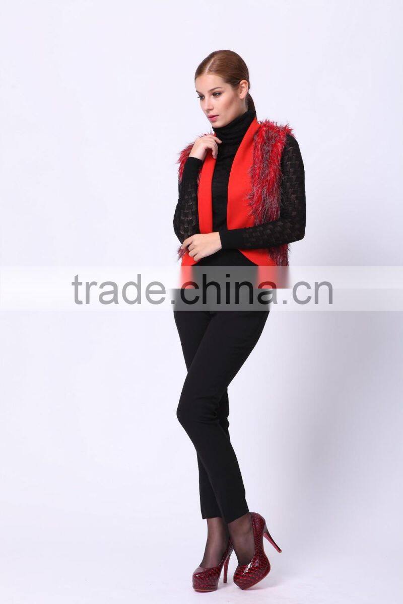 2016 PRETTY STEPS winter collections fashion fur waistcoat fabric type fashion woman formal waistcoat