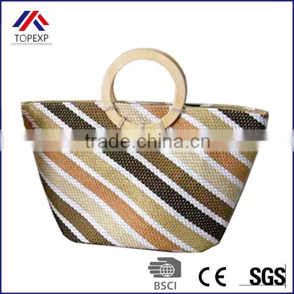 Tote Bag Straw Bags Women Bag With Diagonal Stripes