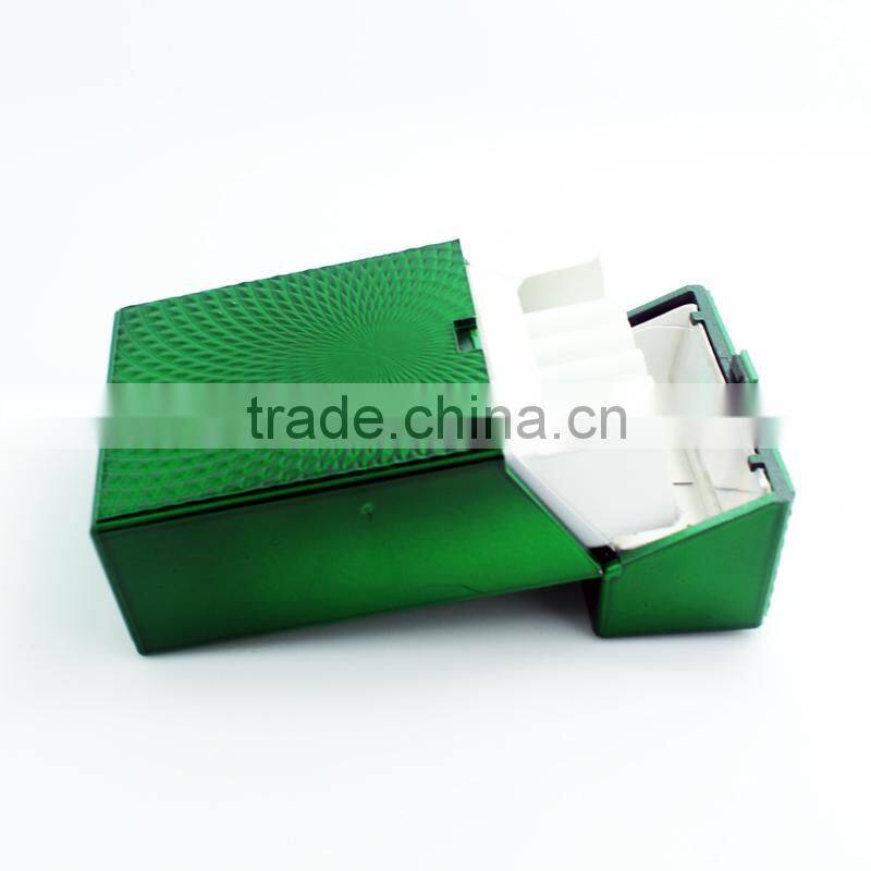 green embossed wave shape plastic cigarette case for 20s kind size 85mm cigarette pack holder