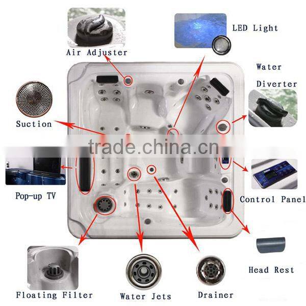 Massage Function and Freestanding Installation Type hot tub with two lying