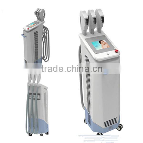 Top quality big promotion! multifunctional 3 handles 1800W e-light ipl rf nd yag laser multifunction machine