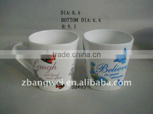 ceramic mug with butterfly decal