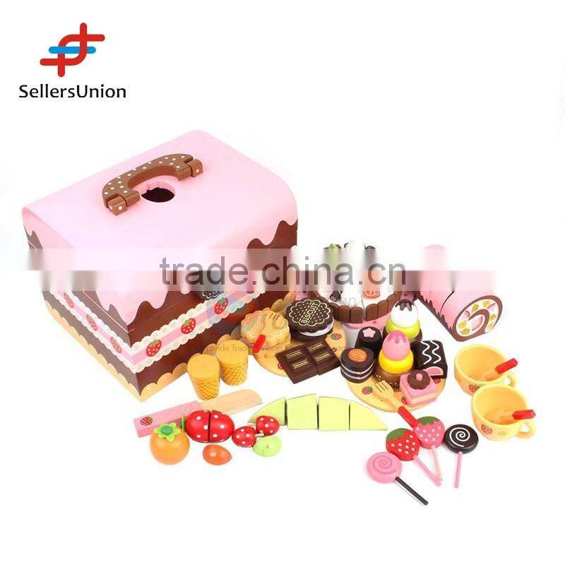 2016 No.1 Yiwu agent hot sale commission sourcing agent Lovely wooden cake series toys for wholesale