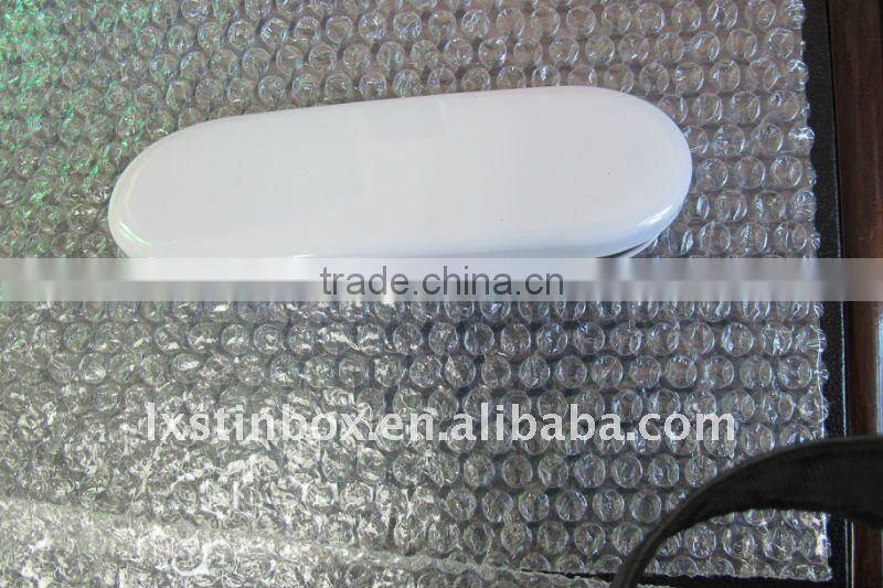 oval shape size:180*60*16mm pen gift glass tin box packaging