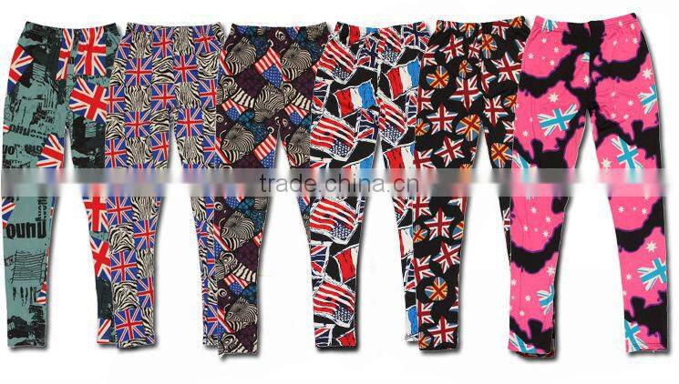 Wholesale professionally Customize New Sexy Slim Fashion High Elastic UK USA Flag Print Tight Leggings Pants