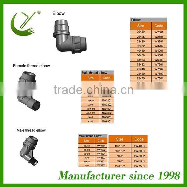 hdpe pipe reducing tee for irrigation