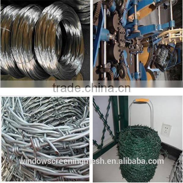 Chain link fence top barbed wire