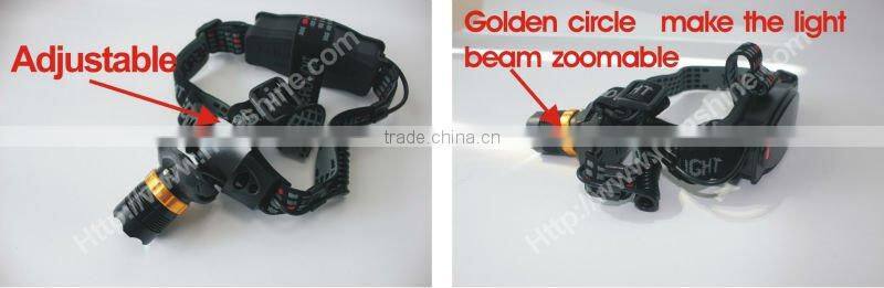 camping led headlamp with super bright led 18650 battery
