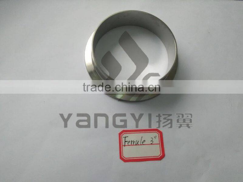 stainless steel 3'' tri clover clamp with end cap ferrule and gasket