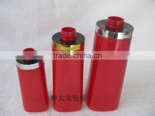 Plastic shampoo bottles