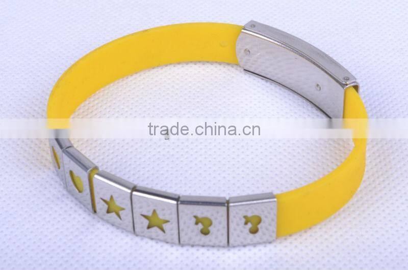 silicone bracelet with metal