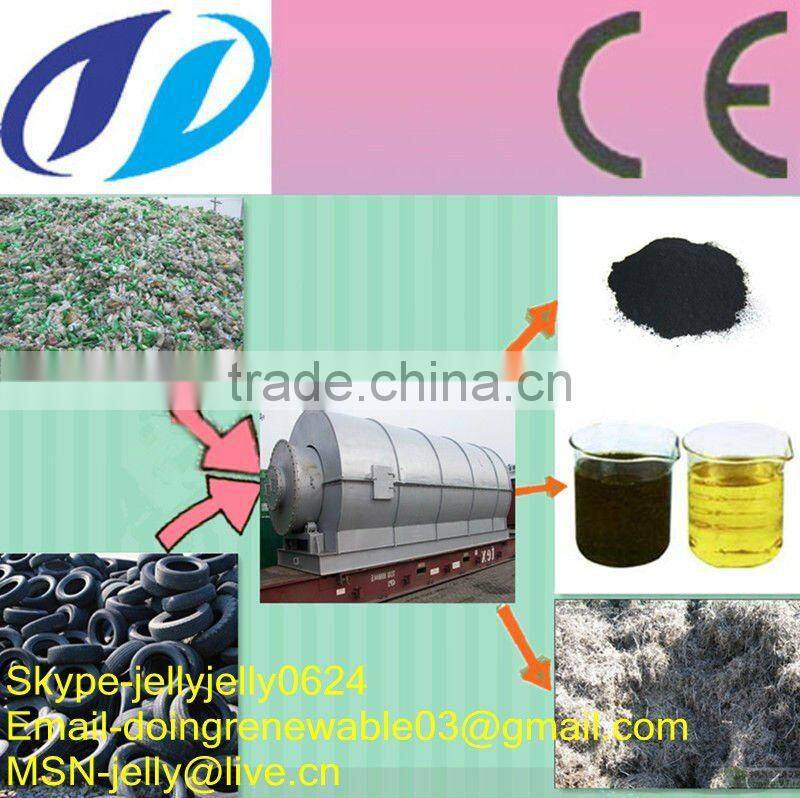 Doing 5/6/8/10T waste crap tire and plastic recycling tire pyrolysis plant