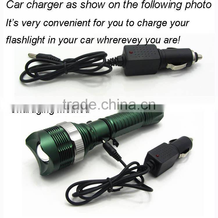 High quality Led zoom flashlight rechargeable aluminium led torch