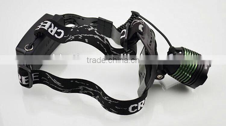 China factory selling led headlamp 2x18650 rechargeable li-ion batteries ultrabright XML-T6 LED headlamp