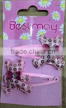 2PC BEAR SHAPE BEAUTIFUL PINK HAIR PIN