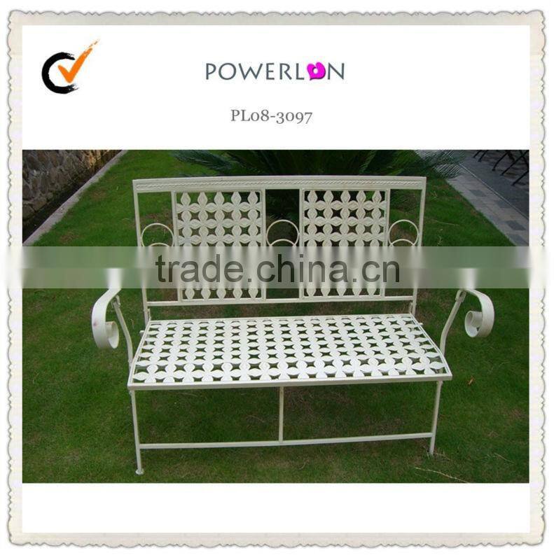 Antique Waterproof Outdoor Wrought Iron Garden Bench