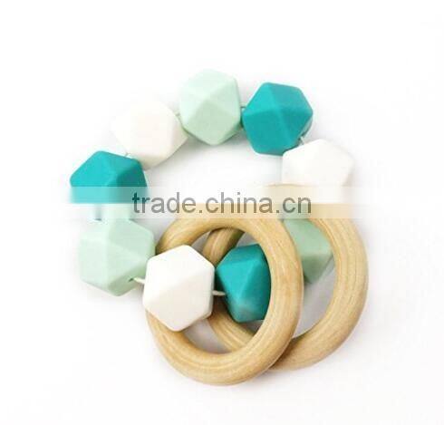 Wooden Teether Silicone Teether Sensory Toy