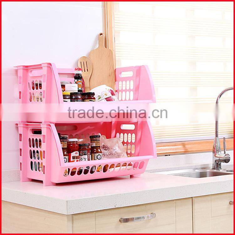 Plastic Stacking Stackers Storage Baskets Veg Rack 2 Tier Vegetable