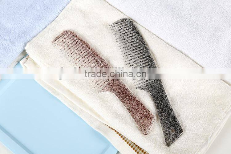 Plastic Morden Hair Comb With Crystals Point Irregularity Handle Hair Brushes