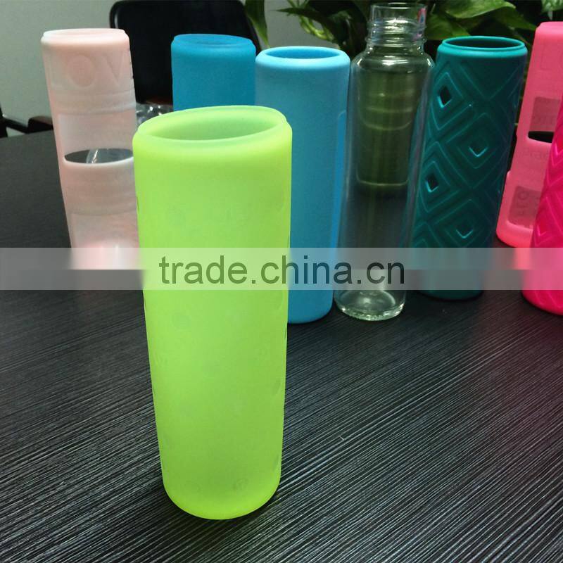2016 Hot Sale Soft Flexible Silicon Gel Bottle Sleeve Cover for Sports Water Bottles
