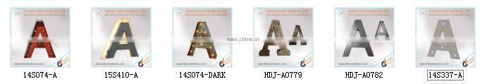 Very cheap decorative metal standing 3D letters with different colors
