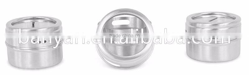 4 Pcs Stainless Steel Salt and Pepper Cruet Condiment Holder Magnetic Spice Set