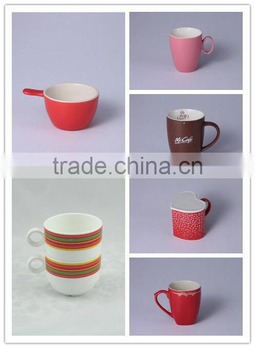 Factory direct low price good quality ceramic wholesale nescafe red heart shaped coffee cups