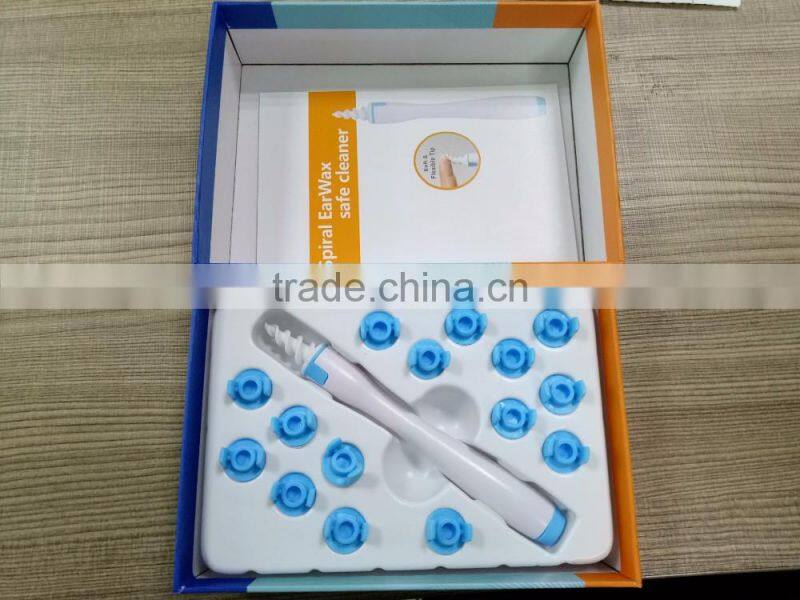 Portable Swab Disposable Earwax Removal Swab Safe Cleaner System with 16 Replacement Heads