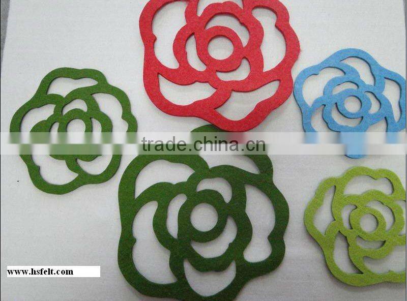 Various felt coaster and placemat