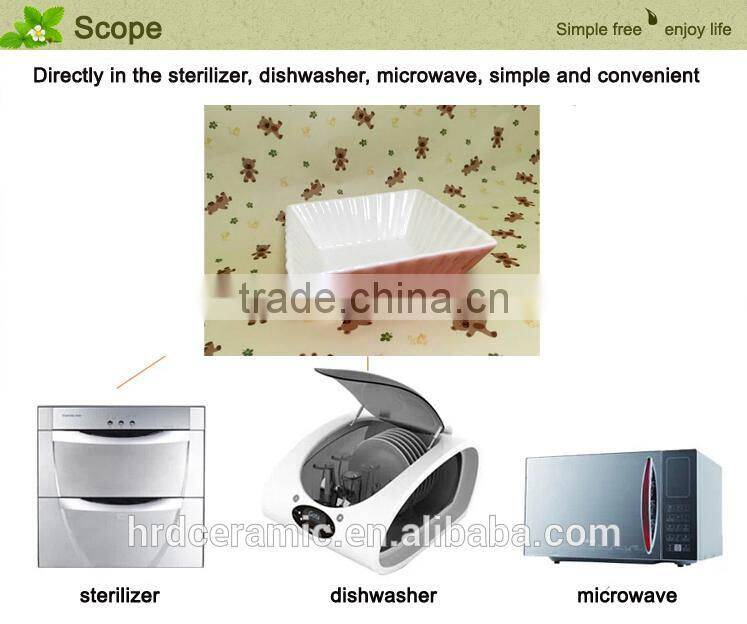 Stocked New Style Restaurant square ceramic plates dishes / salad bowl