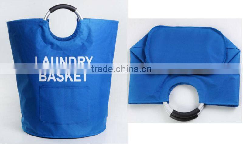 Foldable laundry basket/shopping basket with pocket in front