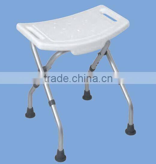 Bathroom shower chair with armrest and backrest