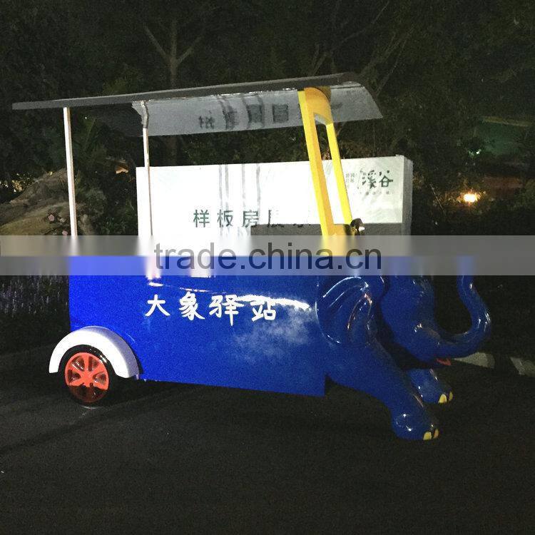 Fiberglass elephant kiosk